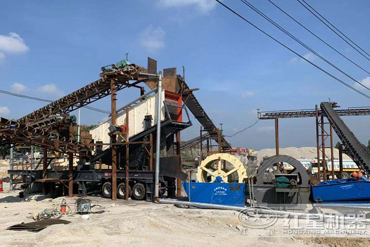 移動小型砂機作業現場 移動小型砂機作業現場