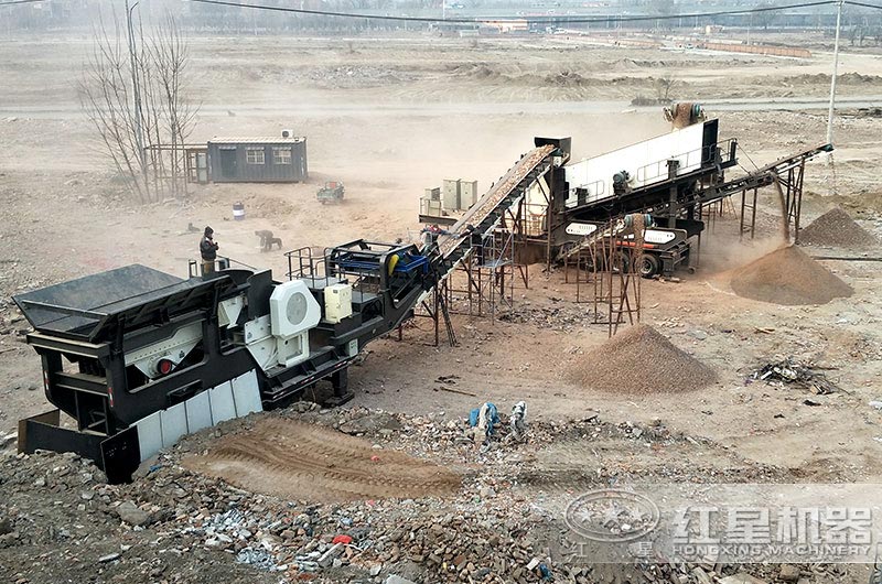 建筑垃圾移動破碎機作業現場 建筑垃圾移動破碎機作業現場